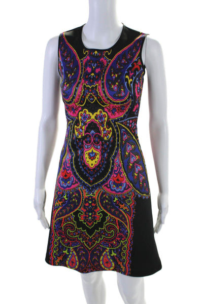 Clover Canyon Womens Paisley Print Unlined Sleeveless Sheath Dress Black Size XS