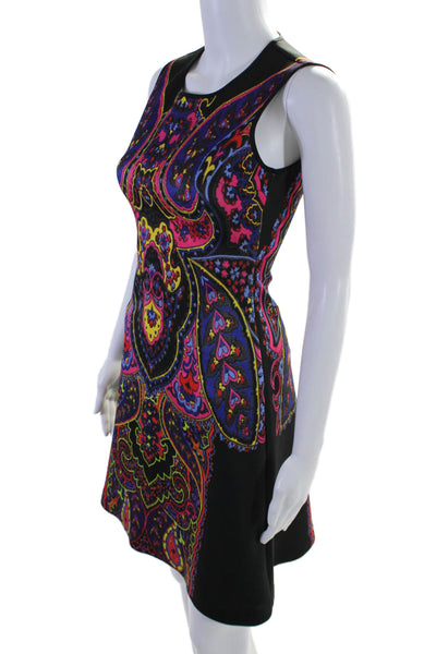 Clover Canyon Womens Paisley Print Unlined Sleeveless Sheath Dress Black Size XS