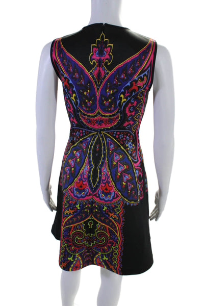 Clover Canyon Womens Paisley Print Unlined Sleeveless Sheath Dress Black Size XS