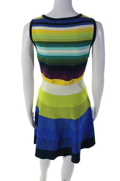 Karen Millen Womens Sleeveless Striped A Line Dress Multicolor Size 3