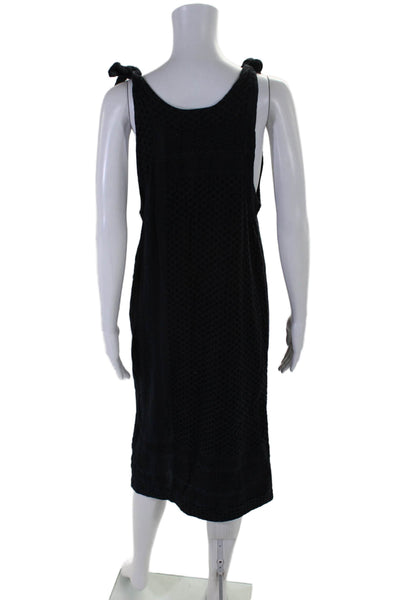 Cecilie Womens Pullover Sleeveless Long Knit Dress Black Blue Size Large