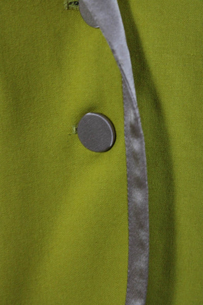 Robert Rodriguez Womens Silk Contrast Trim Blazer Yellow Size 2