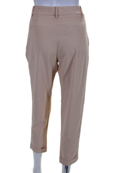 Chaiken  Womens High Rise Pleated Straight Leg Cuffed Trousers Pink Size 4