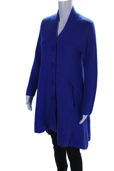 Lindi Womens Knit Buttons V-neck Long Cardigan Sweater Royal Blue Size XS