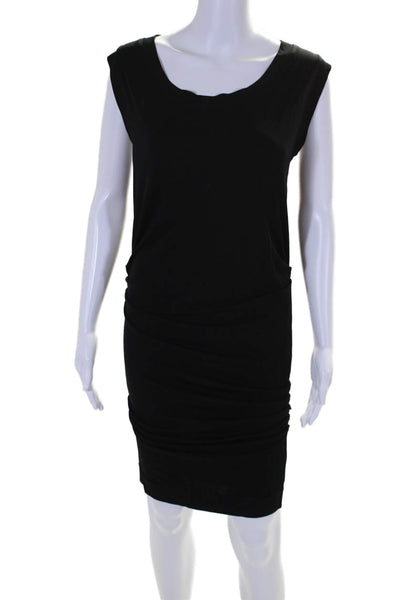 Rachel Rachel Roy Womens Slim Fit Ruched Sleeveless High Neck Dress Black Size X