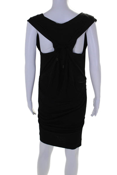 Rachel Rachel Roy Womens Slim Fit Ruched Sleeveless High Neck Dress Black Size X