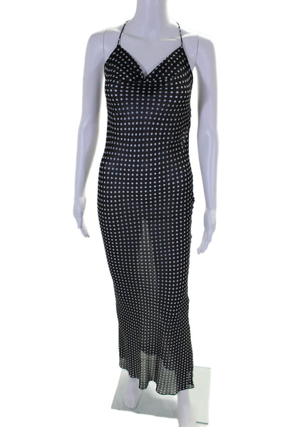 Etophe Studios Womens Sheer Polka Dot Sleeveless Maxi Dress Black Size S