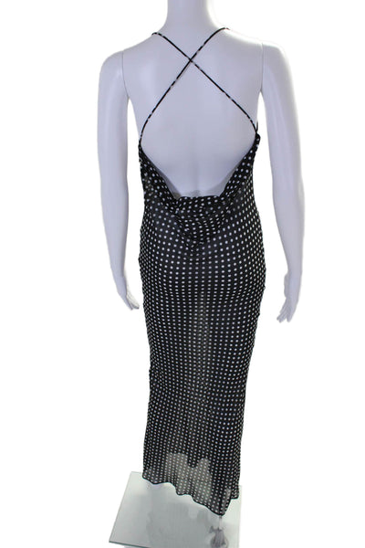 Etophe Studios Womens Sheer Polka Dot Sleeveless Maxi Dress Black Size S