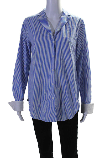 Rag & Bone Women's Collared Long Sleeves Button Down Shirt Striped Size M