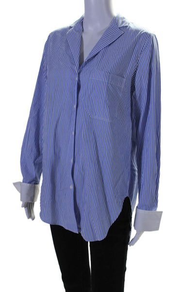 Rag & Bone Women's Collared Long Sleeves Button Down Shirt Striped Size M