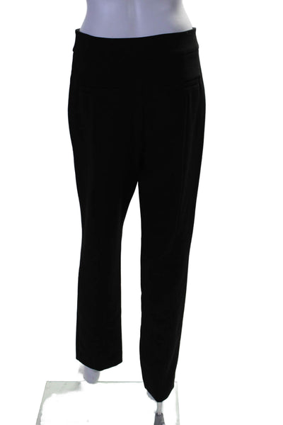 1. State Womens Solid Black High Rise Slim Straight Leg Dress Pants Size 6