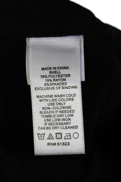 1. State Womens Solid Black High Rise Slim Straight Leg Dress Pants Size 6