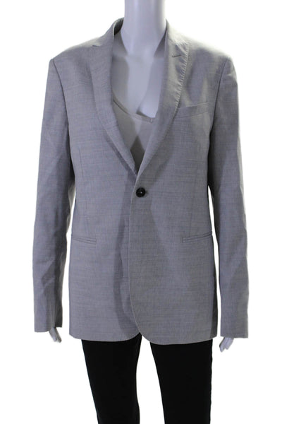 Lab Pal Zileri Womens Collared Buttoned Long Sleeve Blazer Jacket Gray Size 8