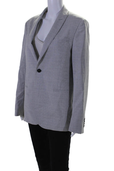 Lab Pal Zileri Womens Collared Buttoned Long Sleeve Blazer Jacket Gray Size 8