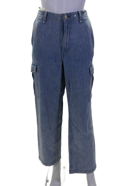 Rag & Bone Womens High Rise Light Wash Straight Leg Cargo Jeans Blue Size 27