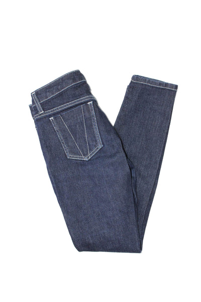 Victoria Beckham Jeans Womens Cotton 5 Pocket Low-Rise Skinny Jeans Blue Size 24