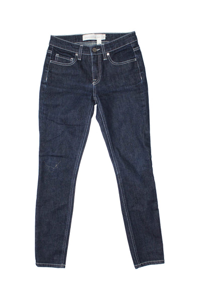 Victoria Beckham Jeans Womens Cotton 5 Pocket Low-Rise Skinny Jeans Blue Size 24