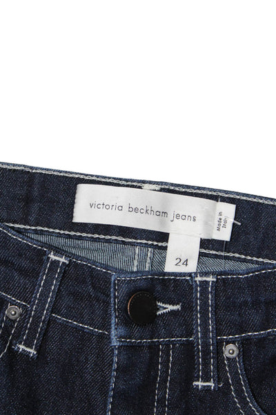 Victoria Beckham Jeans Womens Cotton 5 Pocket Low-Rise Skinny Jeans Blue Size 24