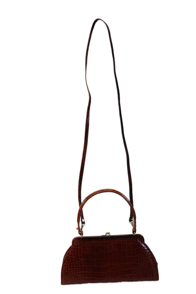 Glen Miller For Ann Turk Womens Leather One Strap Top Handle Bag Handbag Brown