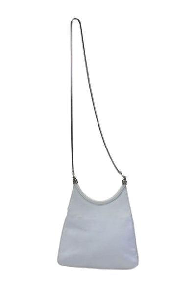 Glen Miller For Ann Turk Womens Leather Snap Close Shoulder Bag Handbag White