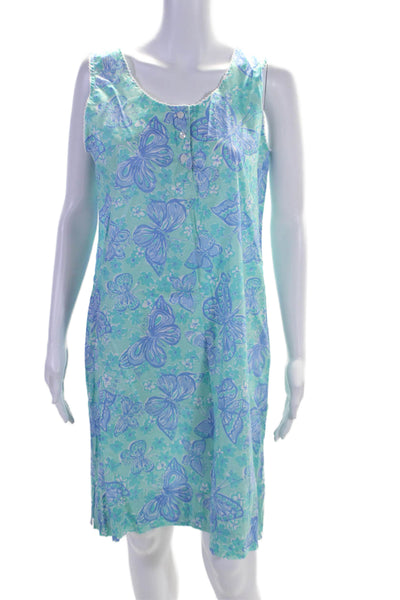 Lilly Pulitzer Women's Scoop Neck Sleeveless Butterfly Print Mini Dress Size L