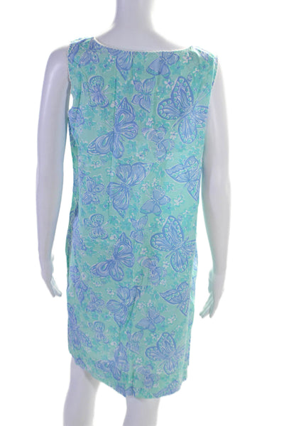 Lilly Pulitzer Women's Scoop Neck Sleeveless Butterfly Print Mini Dress Size L