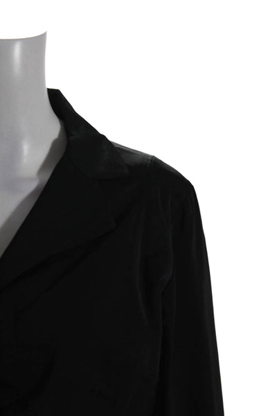 Lida Baday Womens Black Full Zip Collar Long Sleeve Jacket Size 6