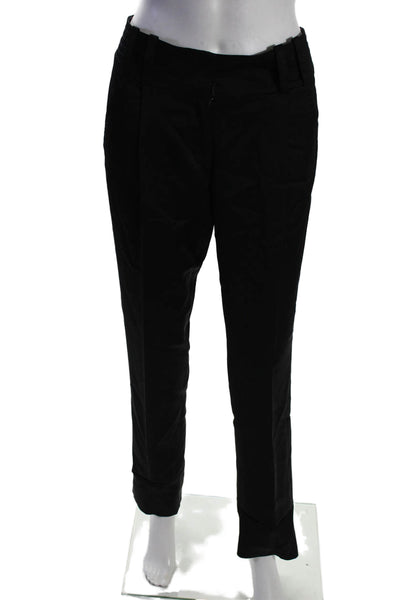 Tory Burch Womens Black Wool Blend High Waisted Pleated Dress Pants Size 4