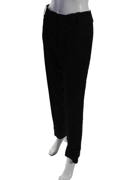 Tory Burch Womens Black Wool Blend High Waisted Pleated Dress Pants Size 4