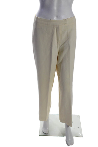 Tamotsu Womens Beige Wool High Waisted Pleated Straight Leg Pants Size 4/6