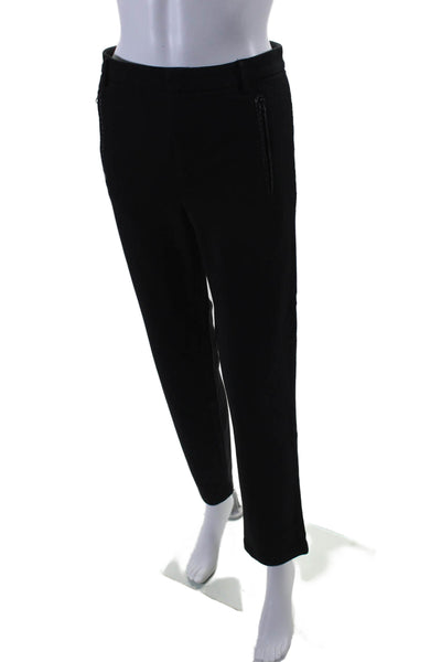 Vince Womens Tapered Leg Zip Front Four Pocket Pants Black Size 12