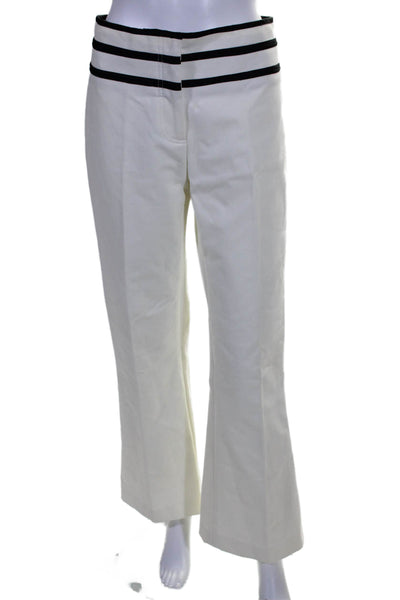 Robert Rodriguez Womens Striped High Rise Bootcut Flare Pants White Size 6