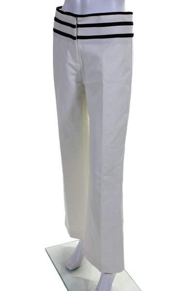 Robert Rodriguez Womens Striped High Rise Bootcut Flare Pants White Size 6