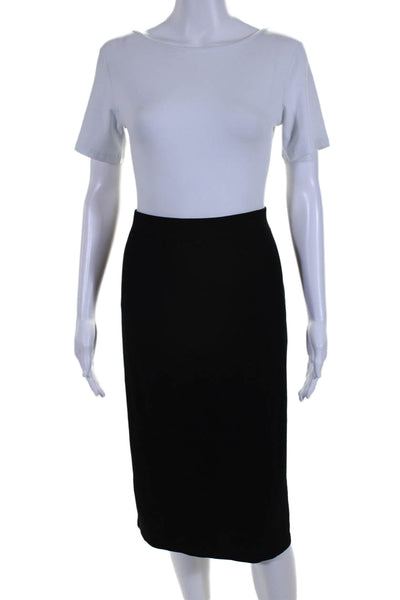 Eileen Fisher Womens Jersey Elastic Waist Knee Length Pencil Skirt Black Size M