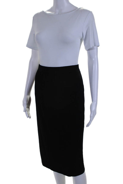 Eileen Fisher Womens Jersey Elastic Waist Knee Length Pencil Skirt Black Size M