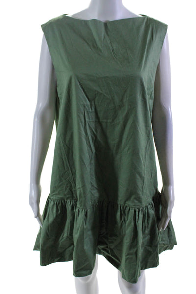 Wyatt Wylde Womens Green Crew Neck Sleeveless Tiered Dress Size M