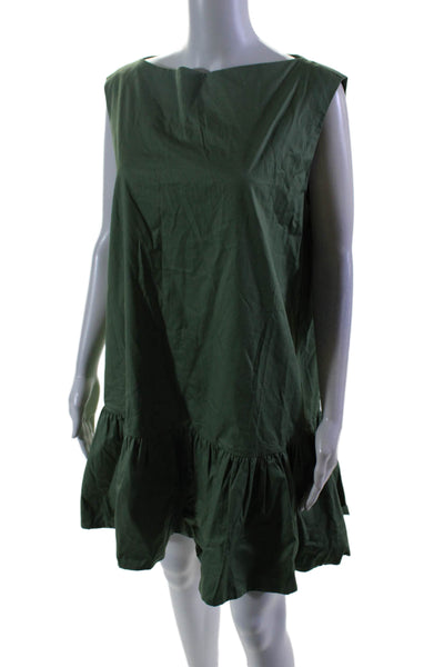 Wyatt Wylde Womens Green Crew Neck Sleeveless Tiered Dress Size M