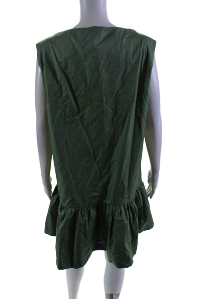 Wyatt Wylde Womens Green Crew Neck Sleeveless Tiered Dress Size M