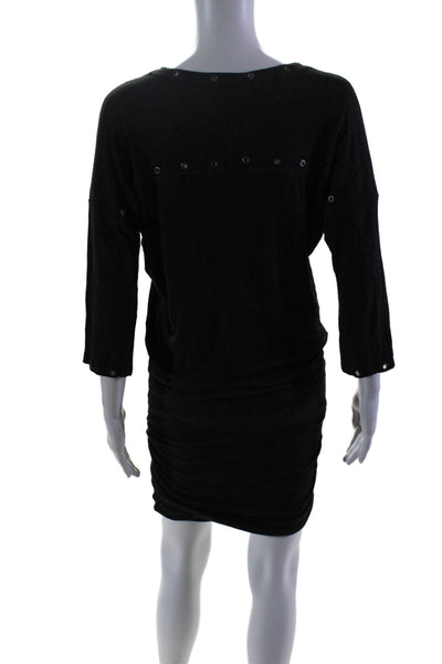 Rebecca Minkoff Womens Long Sleeve Tight Knit Long Dress Gray Size Small