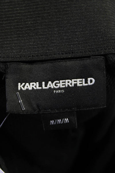 Karl Lagerfeld Womens Black Textured High Waisted Cuff Ankle Jogger Pants Size M