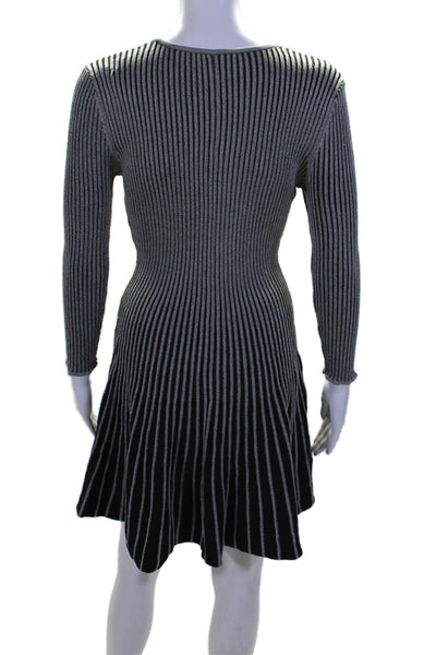 Catherine Catherine Malandrino Womens Long Sleeves Flare Mini Dress Black Size S