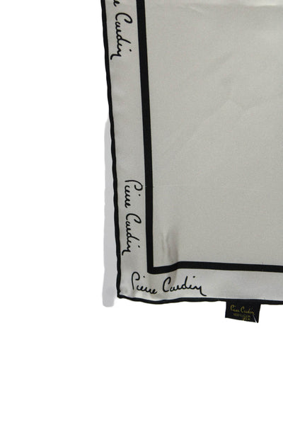 Pierre Cardin Paris Women's Silk Rolled Edge Scarf White Size 35 x 35