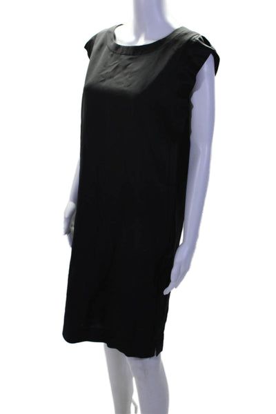 Lida Baday Womens Wool Black Scoop Neck Sleeveless Shift Dress Jacket Set Size 4