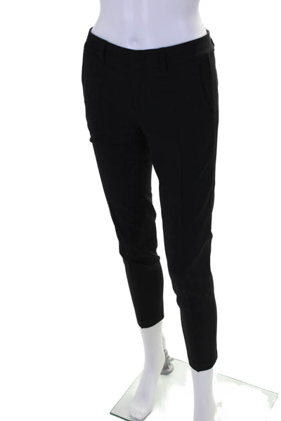 Vince Womens Wool Blend Mid-Rise Hook Close Tapered Pants Trousers Black Size 0