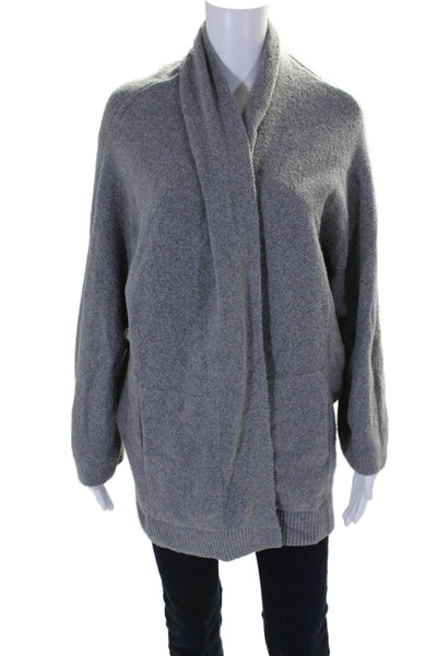 Vince Womens Cotton Open Front Long Sleeve Cardigan Sweater Gray Size M