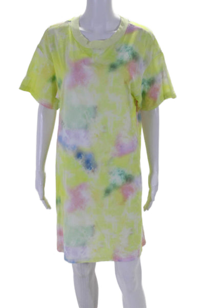 Alice + Olivia Womens Tie Dye Print Shirt Dress Multi Colored Cotton Size Large