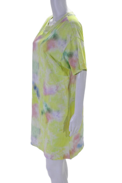 Alice + Olivia Womens Tie Dye Print Shirt Dress Multi Colored Cotton Size Large