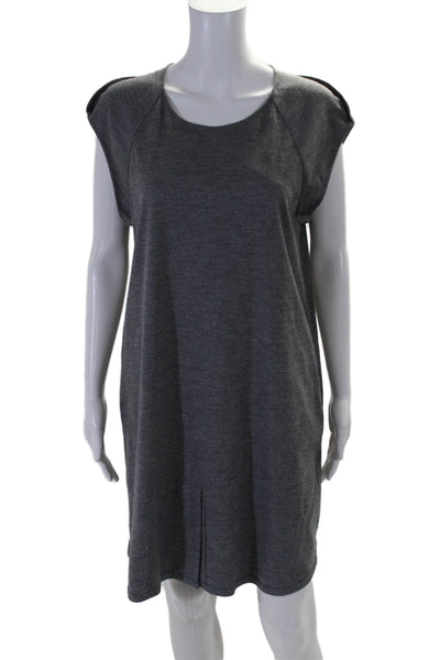 3.1 Phillip Lim Womens Short Sleeves Front Slit Shirt Dress Gray Wool Size 6