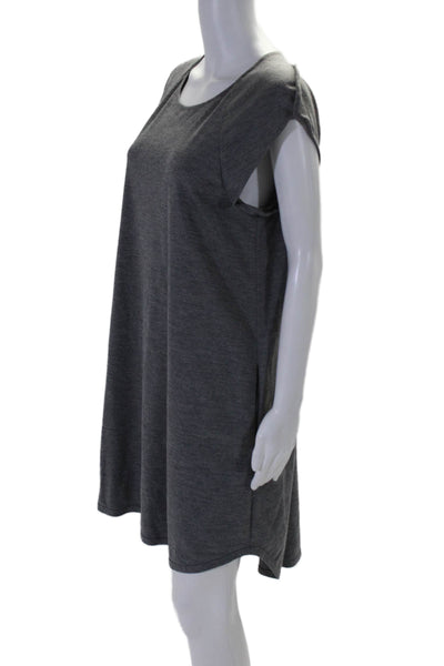 3.1 Phillip Lim Womens Short Sleeves Front Slit Shirt Dress Gray Wool Size 6