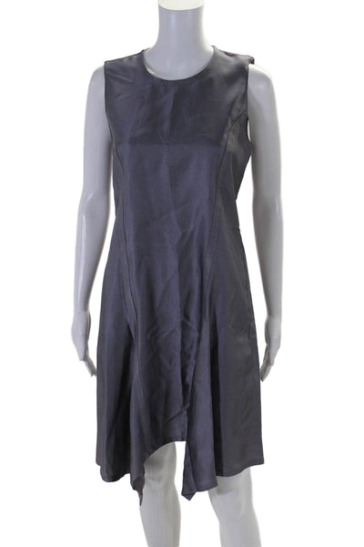 Marni Womens Sleeveless A Line Asymmetrical Dress Amethyst Purple Size EUR 40